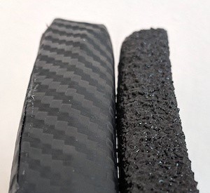 3+ ceramic vs. 3+ steel (with anti-spall): 0.85 vs. 0.55 inches